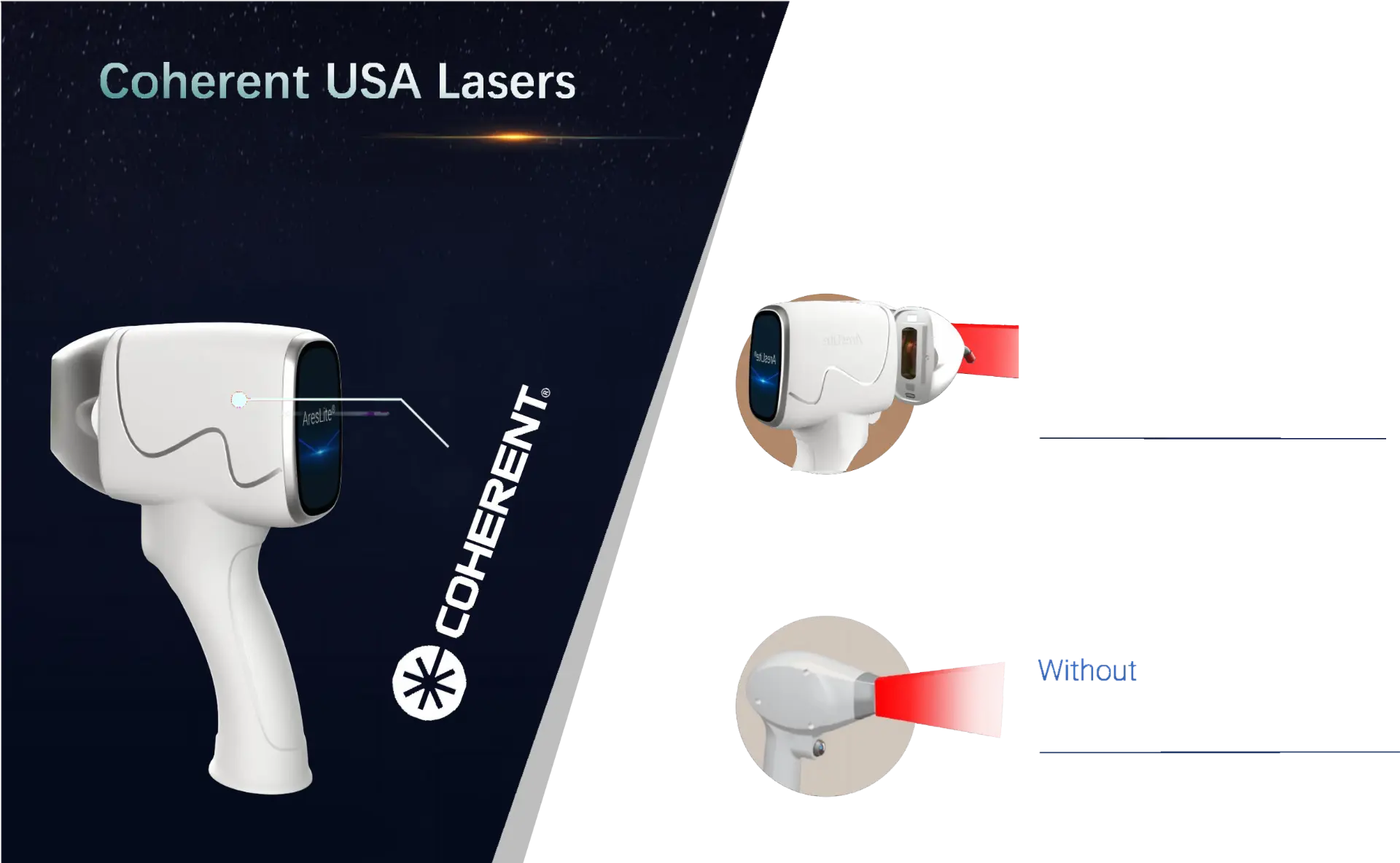Piesă de mână cu sursă laser Coherent USA